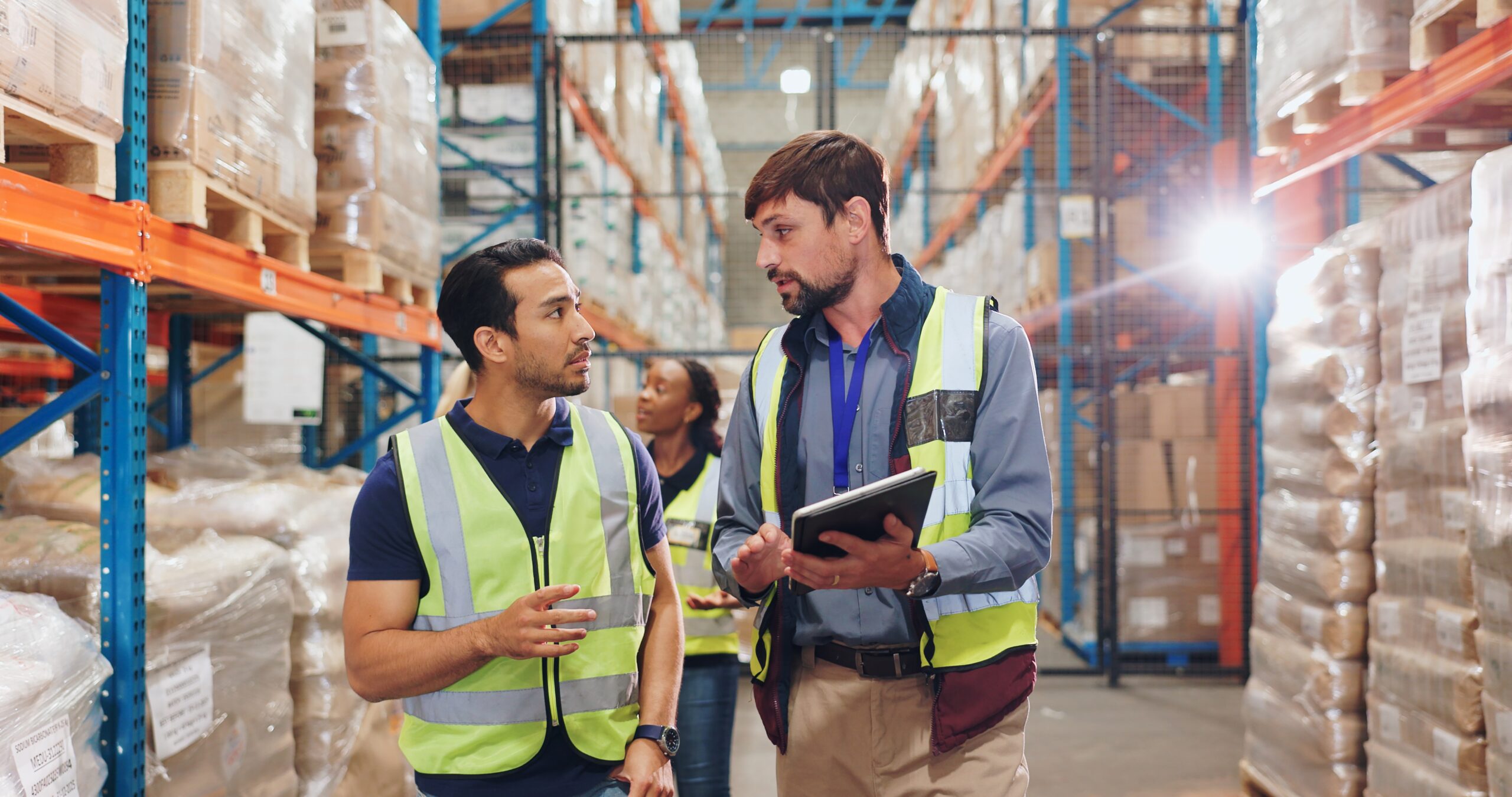 workers in a warehouse setting